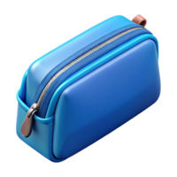 timeless contemporary Pencil case, canvas material, zipper closure, blue color, front view, soft lighting, isolateon transparent background,high-resolution product photography high quality png