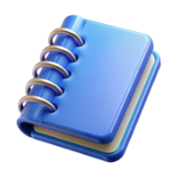 playful exquisite Notebook, spiral bound, linepaper, blue cover, front view, studio lighting, isolateon transparent background,high-resolution product photography masterfully captured png