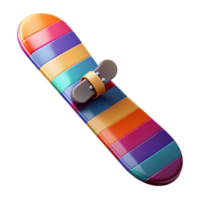radiant romantic artistic Snowboarwith colorful graphic design anbindings, glossy finish, studio lighting, isolateon transparent background,high-resolution product photography original png