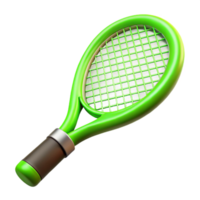 joyful magnificent Brannew tennis racket, strung with neon green strings, glossy finish, dramatic lighting, side view, isolateon transparent background,high-resolution product photography elite png