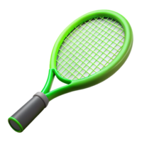 spectacular contemporary Brannew tennis racket, strung with neon green strings, glossy finish, dramatic lighting, side view, isolateon transparent background,high-resolution product photography 4K png