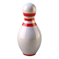 captivating urban Bowling pin, white with restripes, glossy finish, studio lighting, front view, isolateon transparent background,high-resolution product photography authentic png