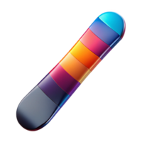 dramatic coastal Snowboard, colorful graphic design, glossy finish, metal edges, studio lighting, top-down view, isolateon transparent background,high-resolution product photography refined png