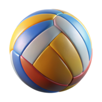 prachtig speels barok volleybal, meerkleurige panelen, een beetje textuuroppervlak, studio verlichting, isolatie transparant achtergrond, hoge resolutie Product fotografie verfijnd png