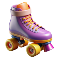 radiant melancholic creative Roller skates, quadesign, colorful wheels, high-top boots, studio lighting, side view, with transparent background,high-resolution product photography crisp png