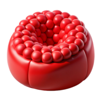 glorious rare Beanbag chair fillewith polystyrene beads, vibrant refabric, studio lighting, side view, isolateon transparent background,high-resolution product photography png