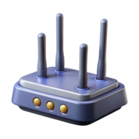 serene industrial Wireless router with multiple antennas, front view, studio lighting, isolateon transparent background,high-resolution product photography gallery standard png