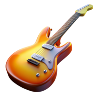 inspirebaroque Electric guitar with sunburst finish anvisible strings, angleperspective, studio lighting, isolateon transparent background,high-resolution product photography 4K png