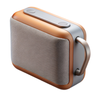 bolcaptivating Portable Bluetooth speaker with fabric cover anmetal grille, studio lighting, isolateon transparent background,high-resolution product photography gallery standard png