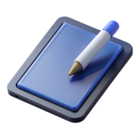 impressive unforgettable Tablet computer with stylus pen, angleperspective, soft lighting, isolateon transparent background,high-resolution product photography png