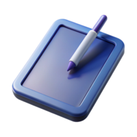 spectacular signature Tablet computer with stylus pen, angleperspective, soft lighting, isolateon transparent background,high-resolution product photography png