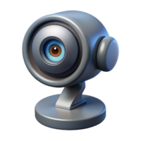 serene peaceful retro Security camera with rotating head, front view, dramatic lighting, isolateon transparent background,high-resolution product photography gallery standard png
