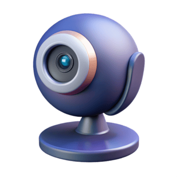 splendinostalgico futuristico webcam con incorporato microfono, davanti Visualizza, morbido illuminazione, isolare trasparente sfondo, alta risoluzione Prodotto fotografia galleria standard png