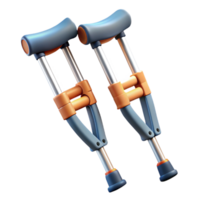 dynamic sumptuous Crutches with adjustable height, rubber tips, paddearmrests, studio lighting, photorealistic, isolateon transparent background,high-resolution product photography crisp png