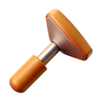 notable industrial Reflex hammer with triangular head, rubber handle, studio lighting, top-down view, photorealistic, isolateon transparent background,high-resolution product photography crisp png