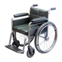mesmerizing futuristic Wheelchair with black frame, paddeseat, foldable design, studio lighting, side view, photorealistic, isolateon transparent background,high-resolution product photography 4K png