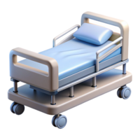 breathtaking standout Hospital bewith adjustable heaanfootrests, white sheets, side rails, studio lighting, photorealistic, isolateon transparent background,high-resolution product photography png