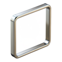 majestic contemporary Thin metal frame with a brushesilver finish, minimalist design, studio lighting, render, isolateon transparent background,high-resolution product photography masterfully captured png