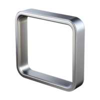 quintessential modern Thin metal frame with a brushesilver finish, minimalist design, studio lighting, render, isolateon transparent background,high-resolution product photography professional png
