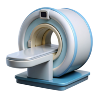 pristine coastal MRI machine with large circular opening, white exterior, control panel, studio lighting, photorealistic, with transparent background,high-resolution product photography luxury png
