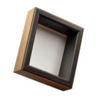 dramatic calm urban Simple black wooden frame, matte finish, slight woograin texture, soft lighting, render, isolateon transparent background,high-resolution product photography ultra HD png