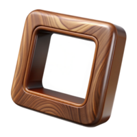 wonderful sought-after Square frame made of polishedark walnut wood, smooth surface, visible woograin, studio lighting, render, isolateon transparent background,high-resolution product photography png