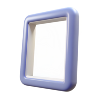 stunning sought-after Simple white plastic frame, matte finish, smooth surface, studio lighting, front view, render, with transparent background,high-resolution product photography png