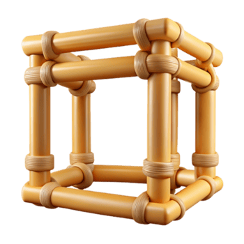 utöver det vanliga ikoniska ram tillverkad av sammanvävd bambu stjälkar, naturlig Färg, synlig textur, mjuk belysning, främre se, framställa, isolat transparent bakgrund, hög upplösning produkt fotografi png