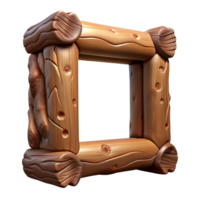 gorgeous tropical Rustic wooden frame with bark edges, natural texture, soft lighting, render, with transparent background,high-resolution product photography 8K png
