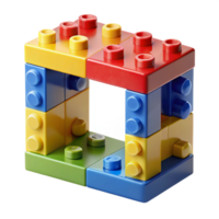quintessential bohemian Frame made of LEGO bricks, bright primary colors, interlocking pieces, studio lighting, render, with transparent background,high-resolution product photography ultra HD png