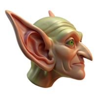 magnificent impressionist A realistic goblin ear, pointeanslightly translucent, dramatic lighting, side view, isolateon transparent background,high-resolution product photography handcrafted png