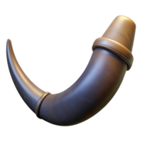 rare baroque A realistic, chitinous minotaur horn, textureanslightly curved, dramatic lighting, isolateon transparent background,high-resolution product photography gallery standard png