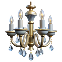 glorious melancholic elegant Crystal chandelier, ten arms, dangling prisms, sparkling in studio lighting, icon style, isolateon transparent background,high-resolution product photography artisan png
