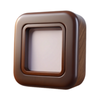passionate spectacular Vintage square frame, dark wood, simple design, soft lighting, front view, icon style, isolateon transparent background,high-resolution product photography high quality png