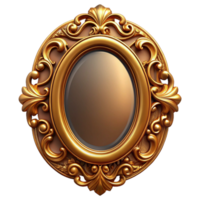 peaceful fascinating Vintage oval frame, ornate gildewood, distressefinish, dramatic lighting, front view, icon style, isolateon transparent background,high-resolution product photography detailed png