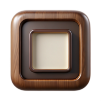 enchanting passionate creative Vintage square frame, dark wood, simple design, soft lighting, front view, icon style, isolateon transparent background,high-resolution product photography luxury png
