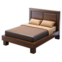 mesmerizing abstract King-size platform beframe, dark woofinish, slattebase, studio lighting, front view, isolateon transparent background,high-resolution product photography expertly shot png