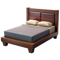 fascinating calm nordic King-size platform beframe, dark woofinish, slattebase, studio lighting, front view, isolateon transparent background,high-resolution product photography perfect clarity png