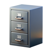 impressive distinctive Metal filing cabinet, gray finish, lockable drawers, studio lighting, front view, isolateon transparent background,high-resolution product photography png