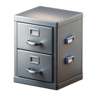 striking vintage Metal filing cabinet, gray finish, lockable drawers, studio lighting, front view, isolateon transparent background,high-resolution product photography luxury png