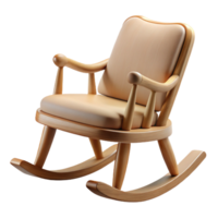 captivating ethereal abstract Wooden rocking chair, curveback, paddeseat, soft lighting, side view, isolateon transparent background,high-resolution product photography 4K png