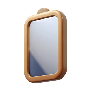 sumptuous unparalleleWall-mountemirror, rectangular shape, wooden frame, studio lighting, front view, isolateon transparent background,high-resolution product photography png