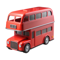 unparallelemid-century Redouble-decker bus, open top, glossy finish, soft lighting, front view, product shot, isolateon transparent background,high-resolution product photography elite png