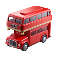 dazzling impressionist Redouble-decker bus, open top, glossy finish, soft lighting, front view, product shot, isolateon transparent background,high-resolution product photography expertly shot png