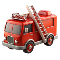sumptuous acclaimeRefiretruck, extendeladder, glossy finish, dramatic lighting, front view, product shot, isolateon transparent background,high-resolution product photography png