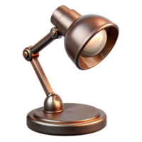 dynamic pristine Industrial desk lamp, metallic bronze finish, adjustable arm, focusestudio lighting, side view, product shot, isolateon transparent background,high-resolution product photography 4K png