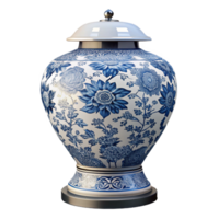 extraordinary bohemian Porcelain table lamp, intricate Chinoiserie design, soft diffuselighting, front view, product shot, isolateon transparent background,high-resolution product photography 4K png