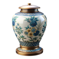 melancholic vibrant Porcelain table lamp, intricate Chinoiserie design, soft diffuselighting, front view, product shot, isolateon transparent background,high-resolution product photography handcrafted png