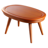striking memorable Oval side table, lacquerewood, mid-century modern style, studio lighting, side view, product shot, with transparent background,high-resolution product photography png