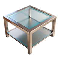 remarkable traditional Square coffee table, tempereglass top, metal frame, modern design, soft lighting, product shot, with transparent background,high-resolution product photography handcrafted png